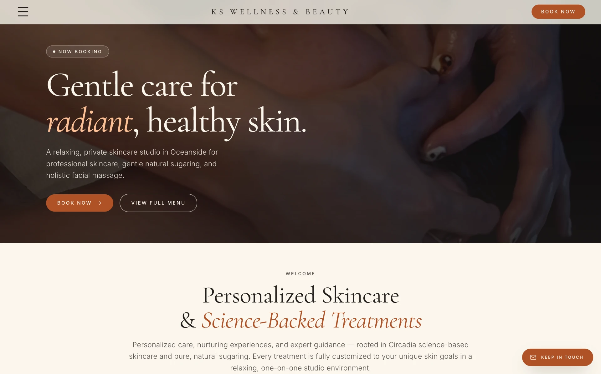 KS Wellness & Beauty website designed by SiteKick Studio